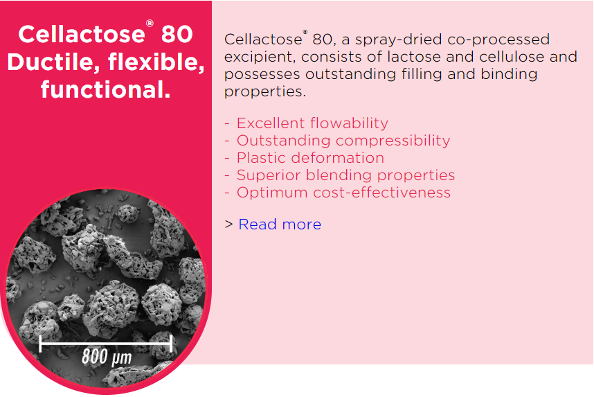 Cellactose80_Co-processed excipient_CellulosePower_Lactose