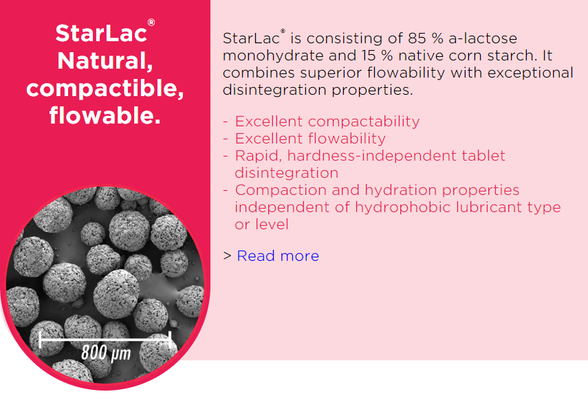 StarLac_Co-processed excipient_Starch_Lactose