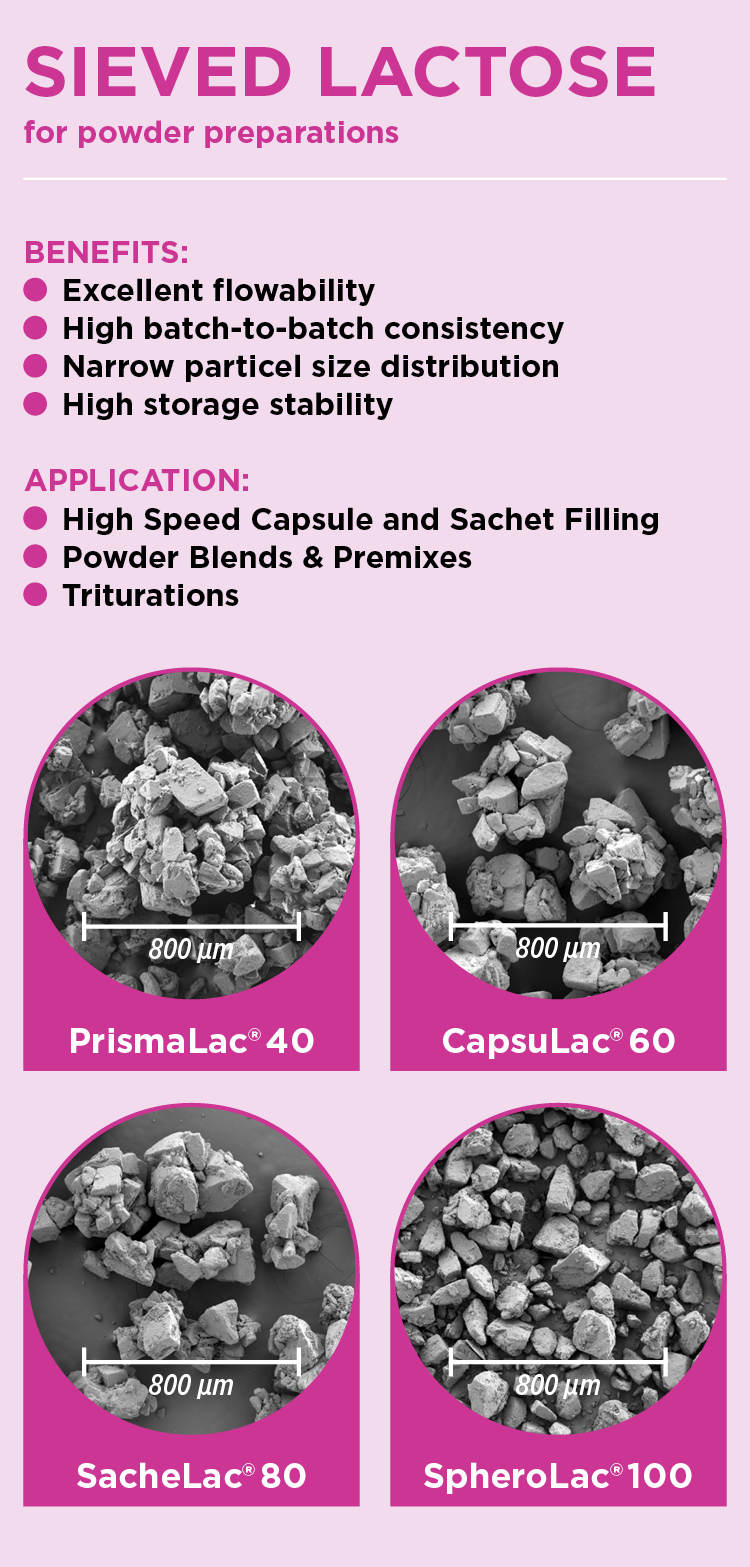 Sieved Lactose Mobil- Powder Preparations - Excipients from MEGGLE