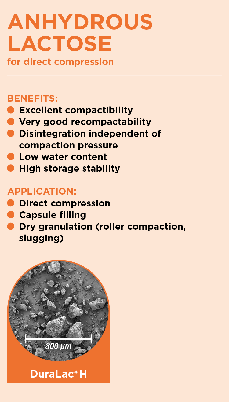 DuraLac® - Anhydrous lactose - Direct Compression & Granulation